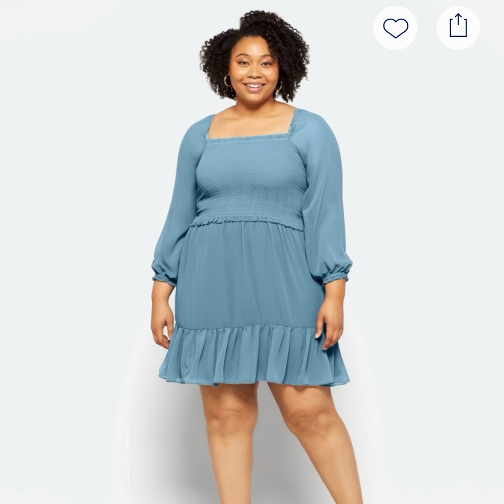 1.STATE Light Blue Smocked Dress